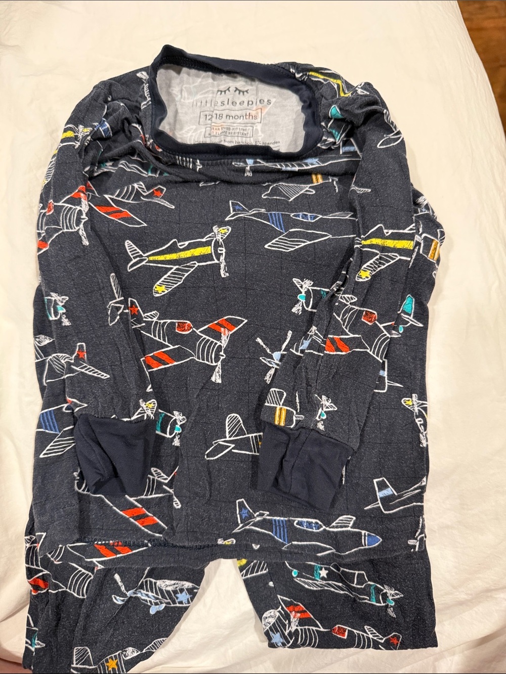 Little Sleepies Navy Airplane Print Pajamas